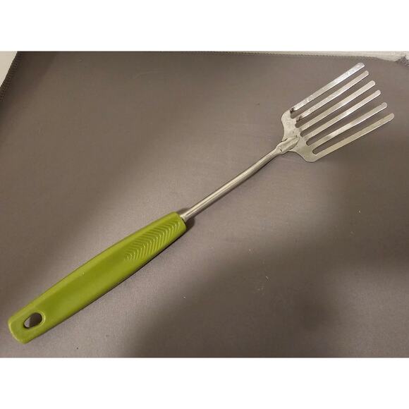 Vintage Foley Fork Pastry Blender Whisk 6-Tines Green Handle Stainless Steel - Picture 1 of 9